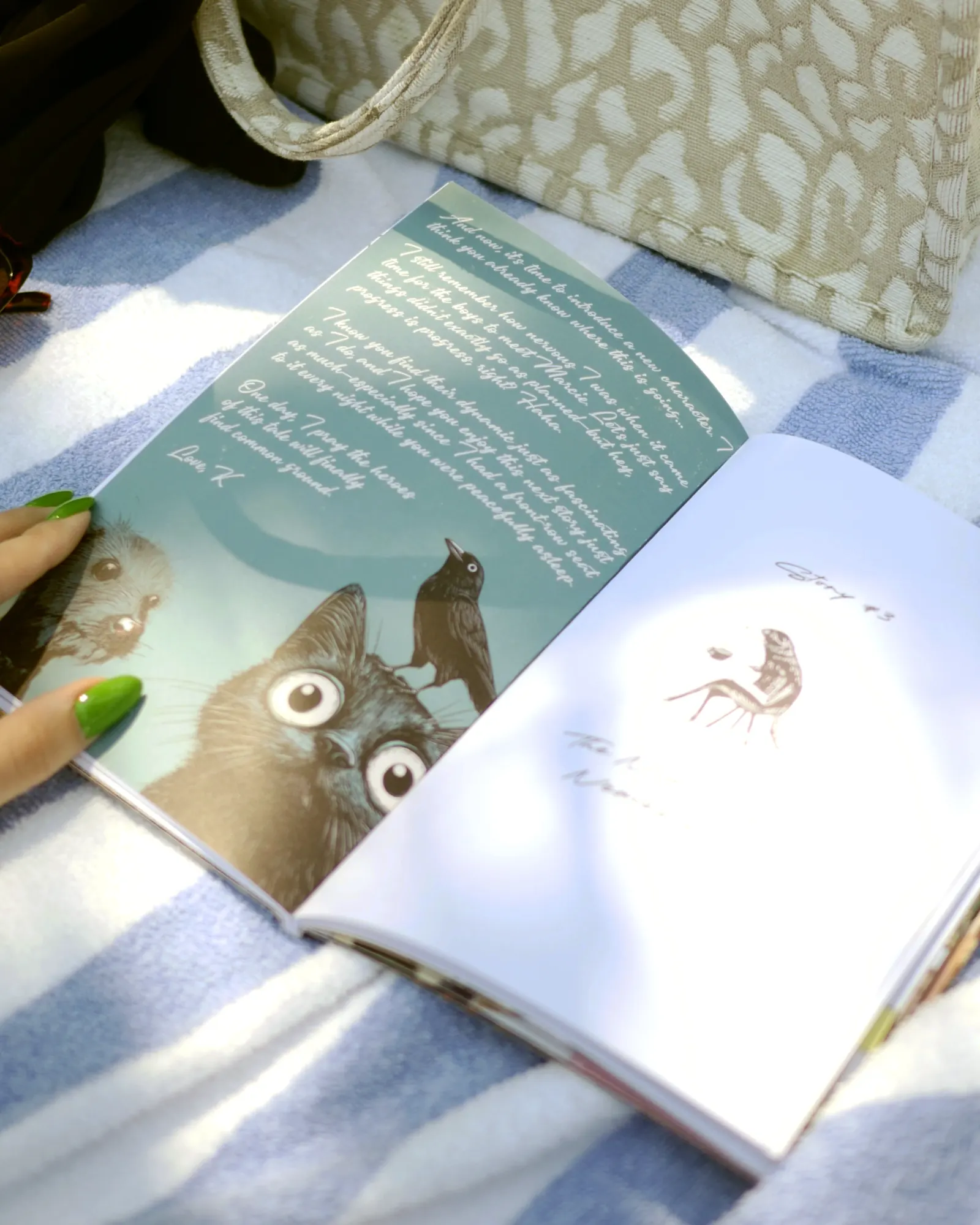 Illustrated letter pages in graphic novel style